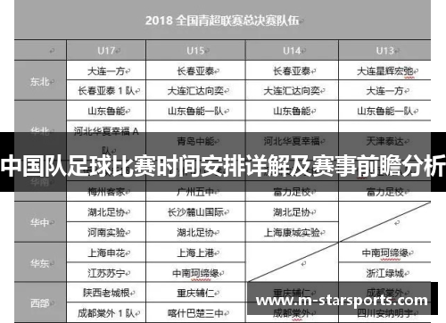 中国队足球比赛时间安排详解及赛事前瞻分析